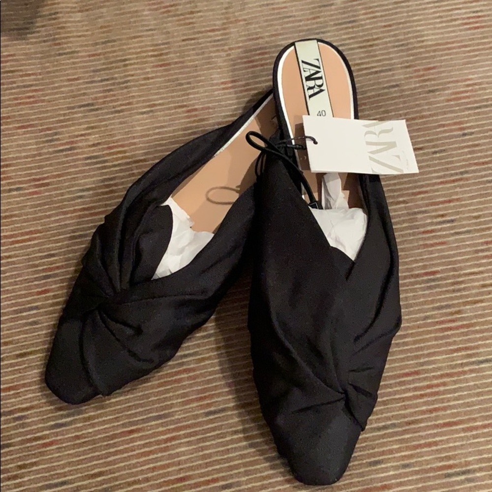 Zara mules with fabric knot